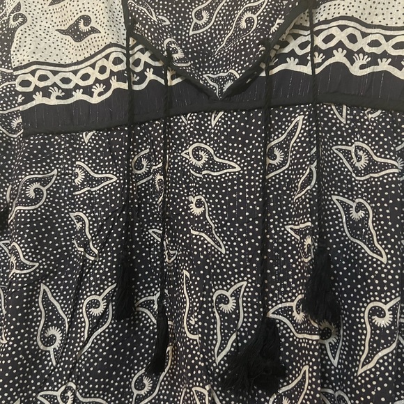 Matta navy boho blouse with tassles - Picture 2 of 3